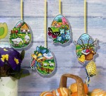 Zestaw do haftu krzyżykowego Ozdoba Wielkanocna - Jajka z motywami Wielkanocnymi