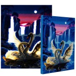 Zestaw do diamond painting obrazek - Księżyc LED